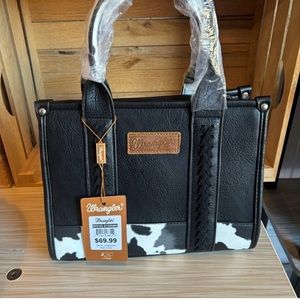 Montana west wrangler brand cow print black conceal carry bag NWT